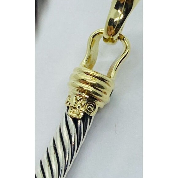 David Yurman Bracelet Sterling Silver & 14K Yellow Gold Emerald - Picture 5 of 9